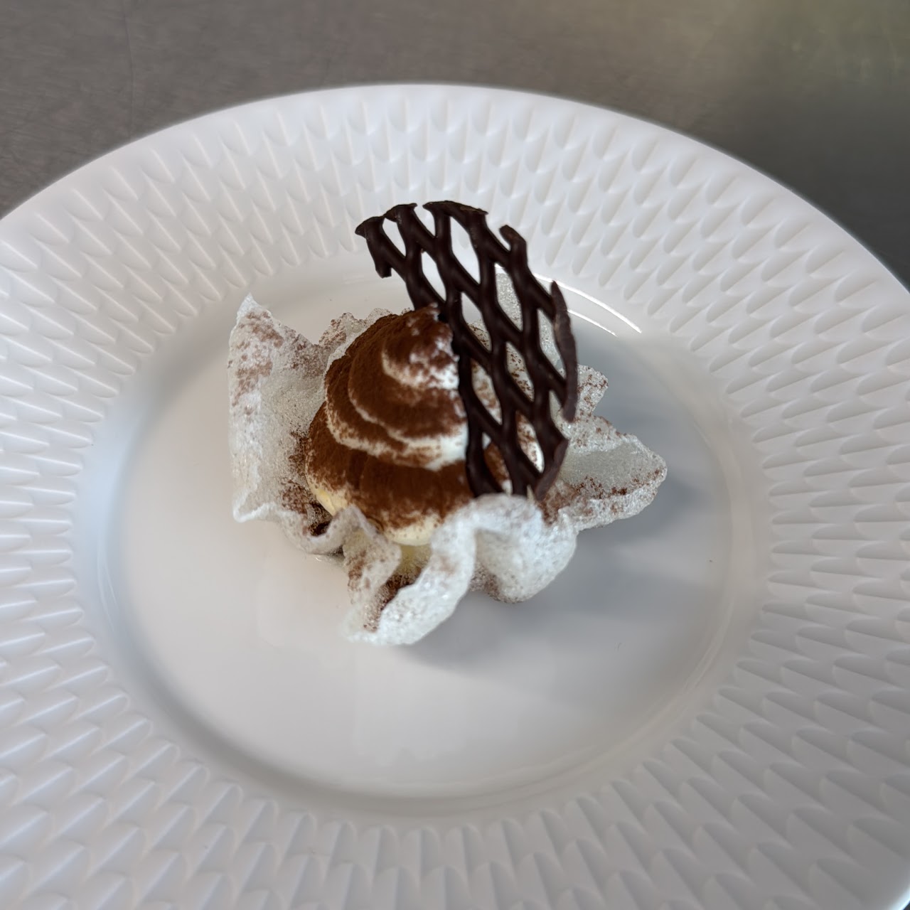 Crispy rice tiramisu amuse-bouche