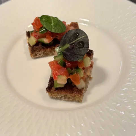 Garden bruschetta amuse-bouche